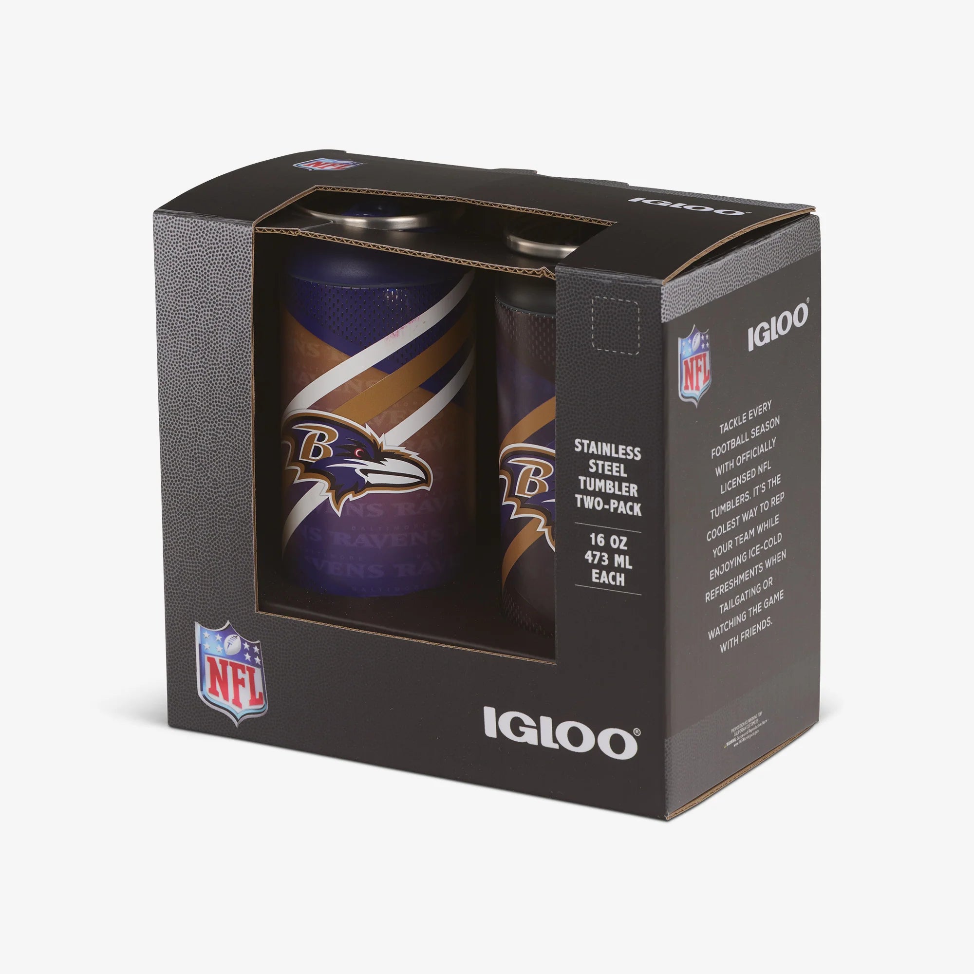 Igloo Coolers Baltimore Ravens Home & Away 16 Oz Can 2-Pack - Image 5